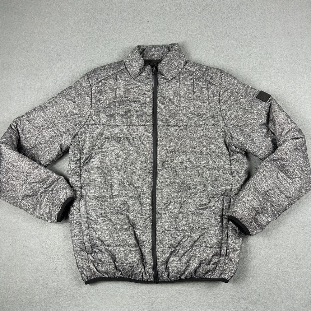 Peter Werth Jacket Mens Large Gray Ansonica Quilted Puffer Full Zip Casual‎